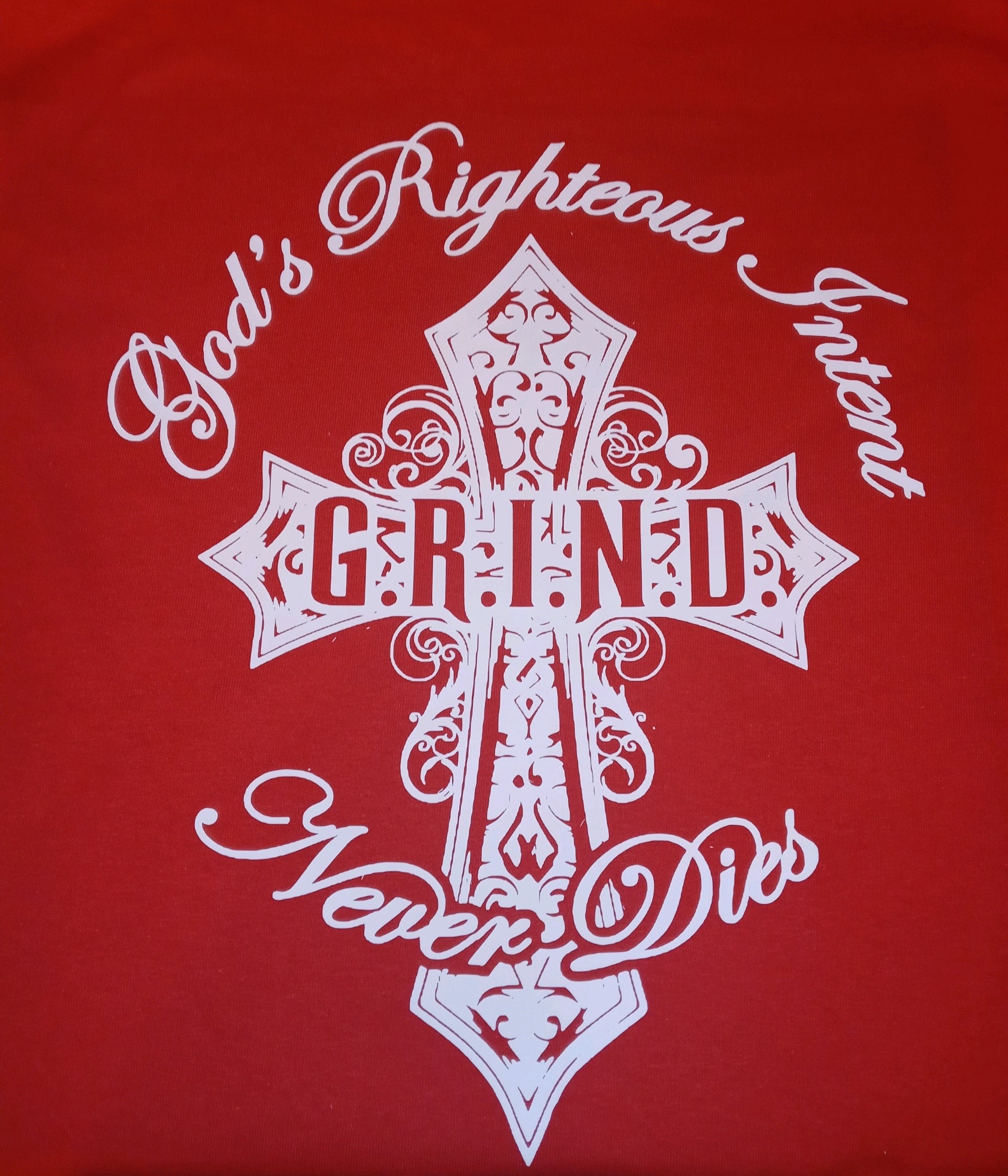 GRIND in script letters